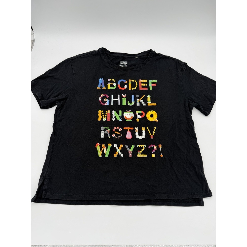 UTGP Nintendo Global T-Shirt Design Competition Black Women's Medium Alphabet